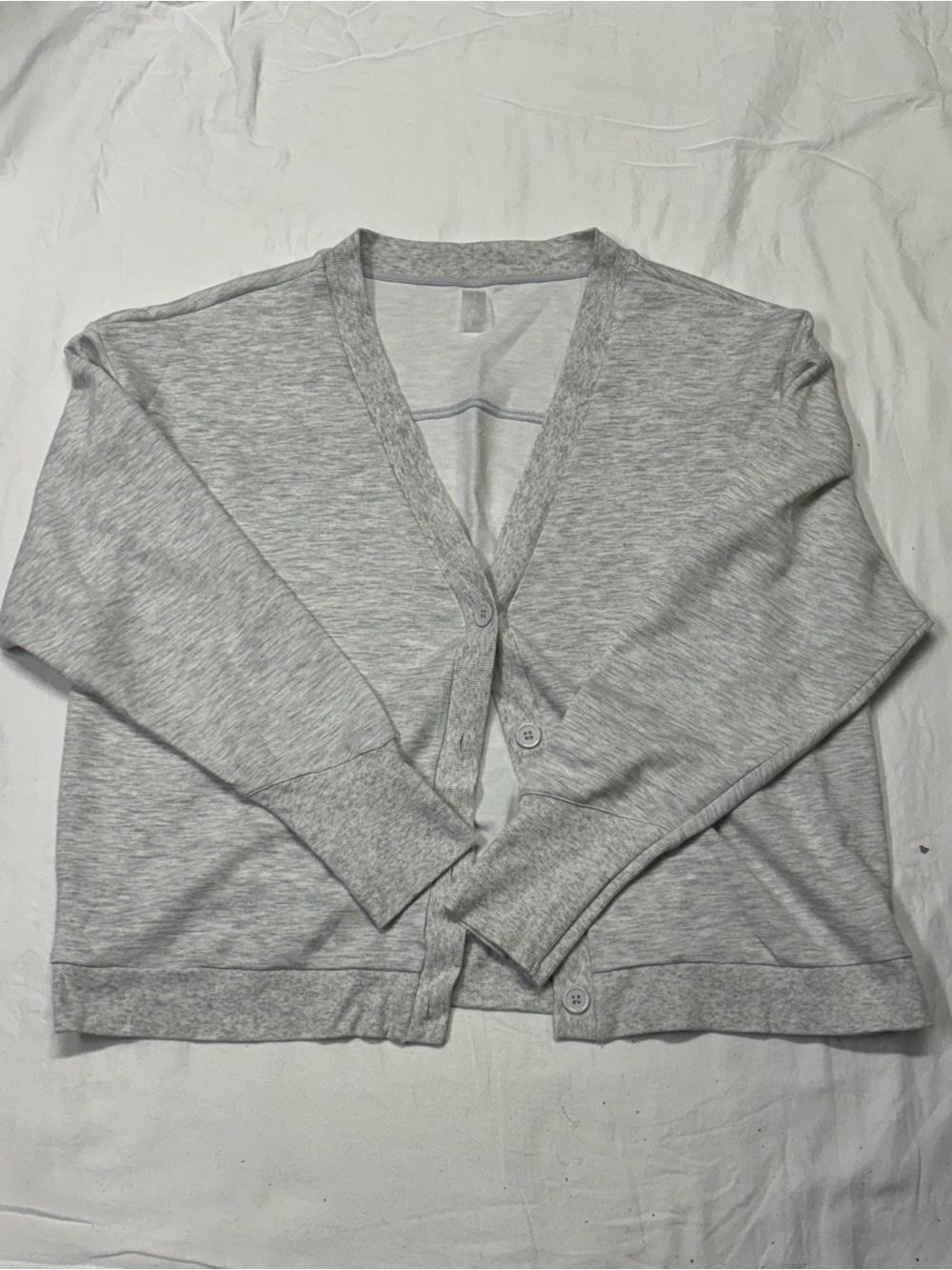 Lively Light Gray V-Neck Button Cardigan